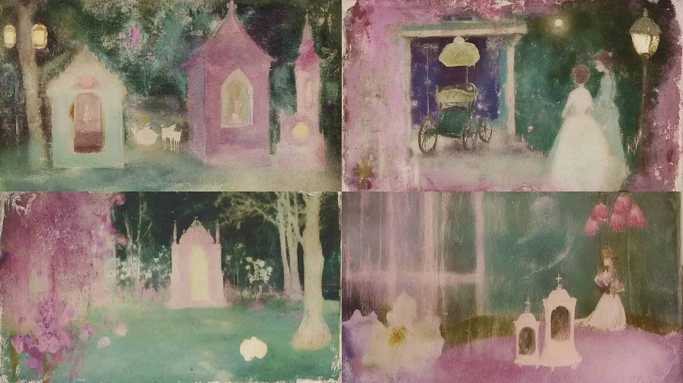Ethereal Dreamscapes with a Twilight Watercolor Hue - Midjourney sref style