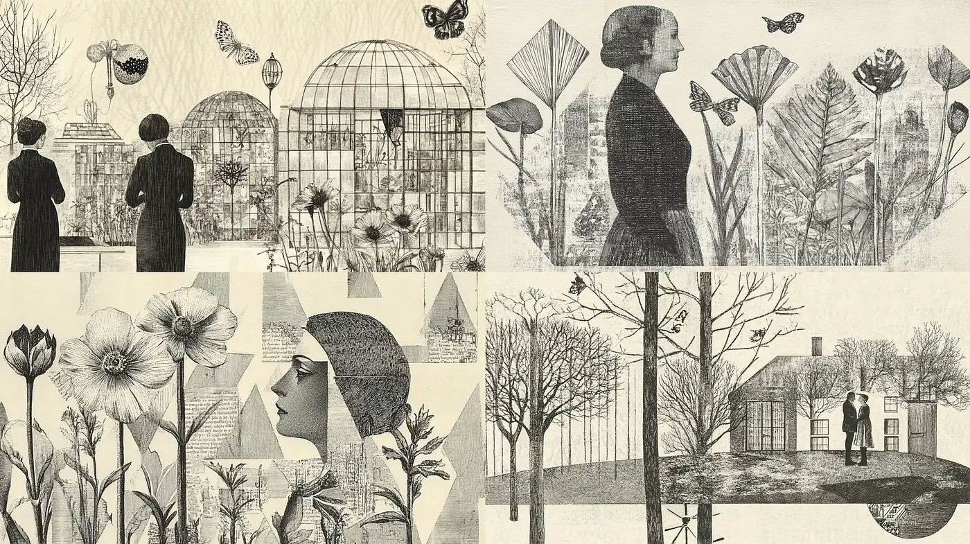 Monochromatic Enigma: A Homage to Vintage Illustrated Narratives - Midjourney sref style