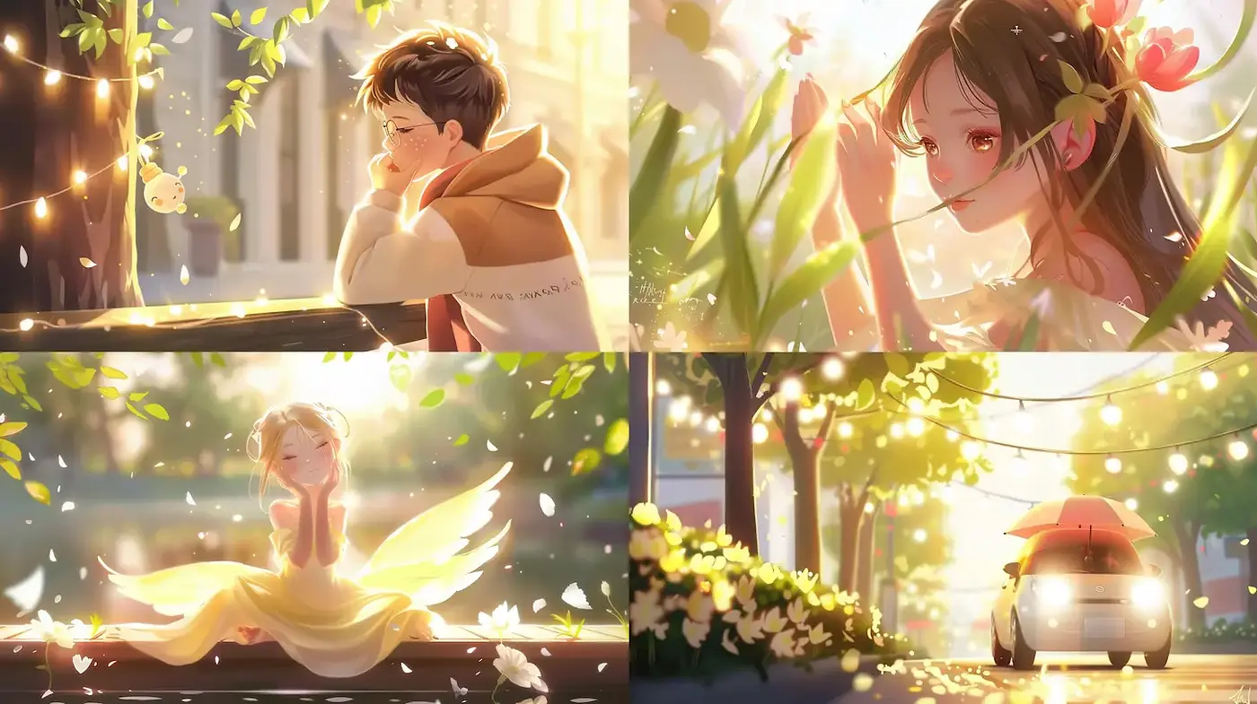 Whimsical and Dreamlike Scenes Filled with Warmth and Light - Midjourney sref style
