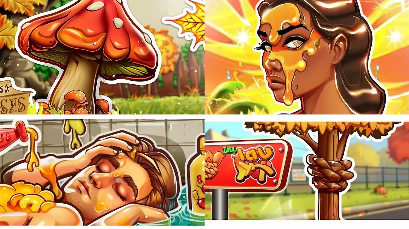 Vibrant and Playful Illustrations with a Paranormal Touch Reflecting Modern Cartoons - Midjourney sref style