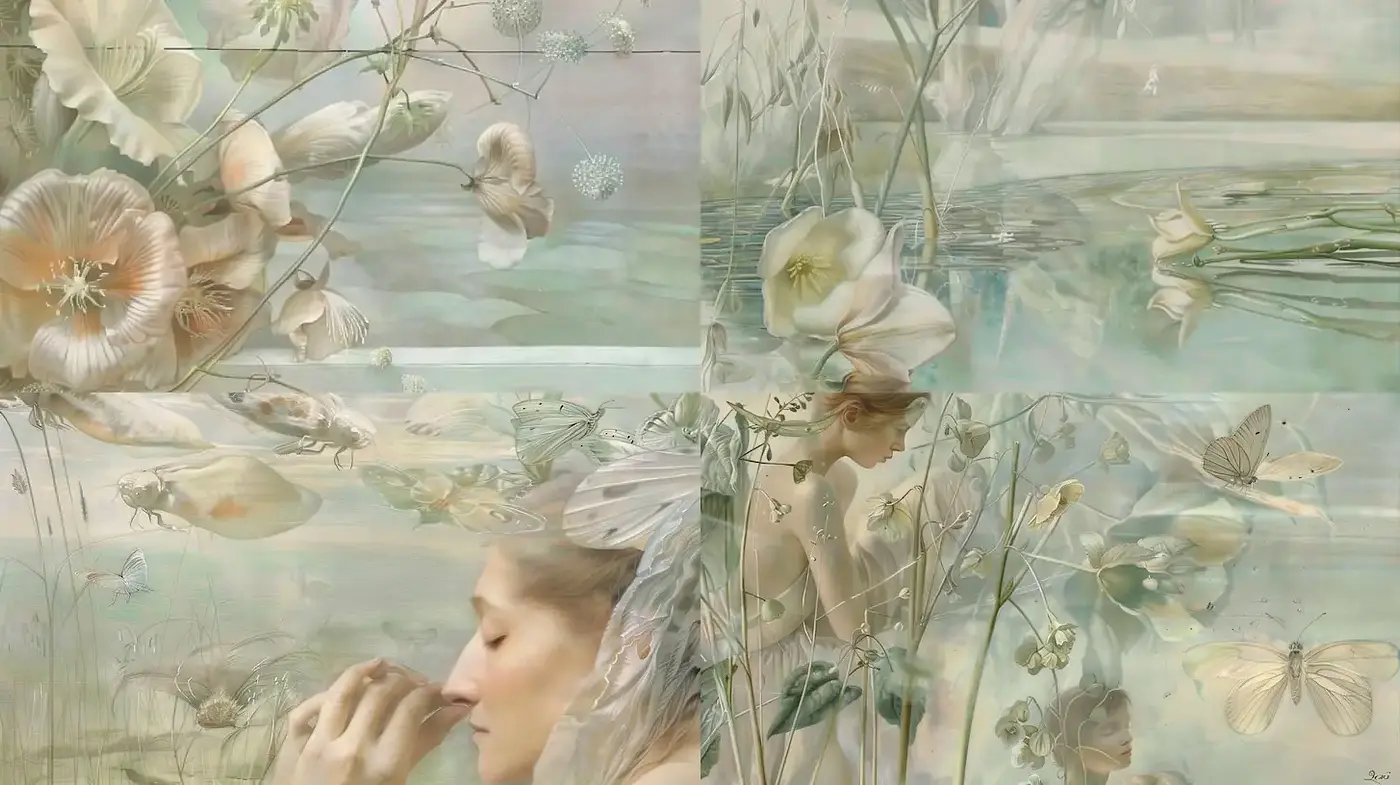 Ethereal and Dreamy Nature Aesthetics with Impressionistic Influences - Midjourney sref style