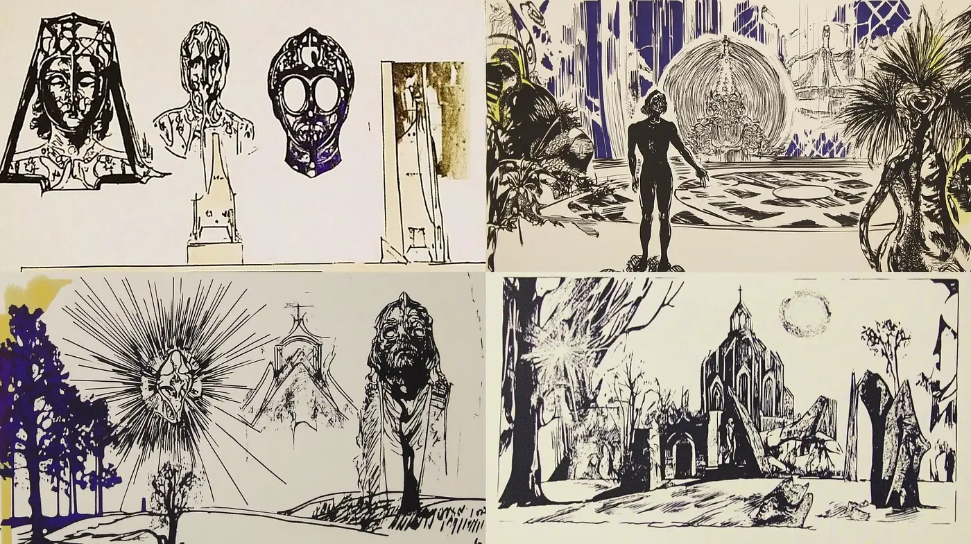 Intriguing Graphic Novel Illustration with Homogeneous Monochromatic Contrast - Midjourney sref style