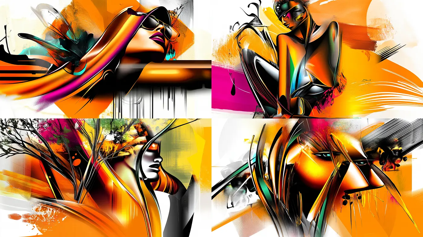 Dynamic and Expressive Abstract Art with Vibrant Colors - Midjourney sref style
