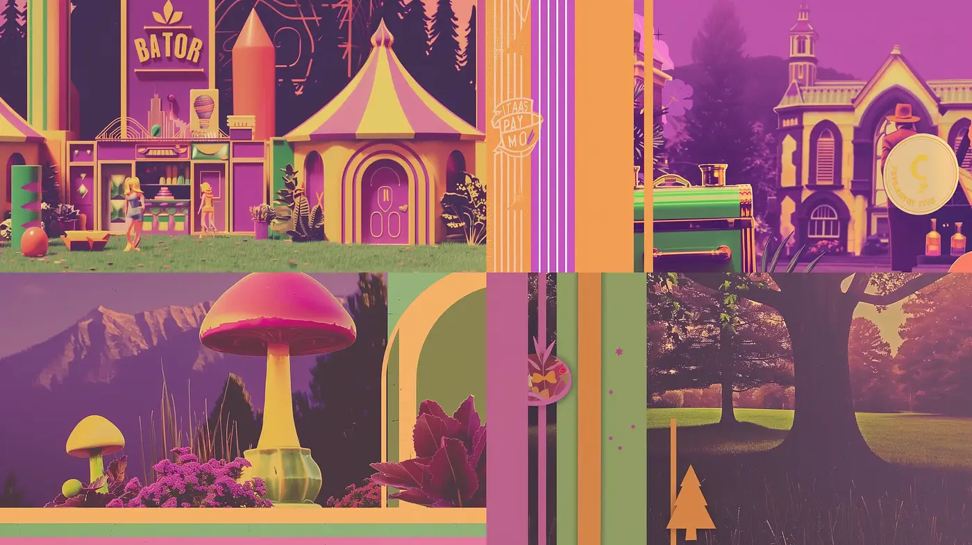 Surreal Twilight Hues with a Whimsical Retro Vibe - Midjourney sref style