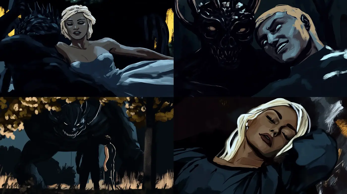 Nocturnal Elegance in Stylized Comic Realism - Midjourney sref style