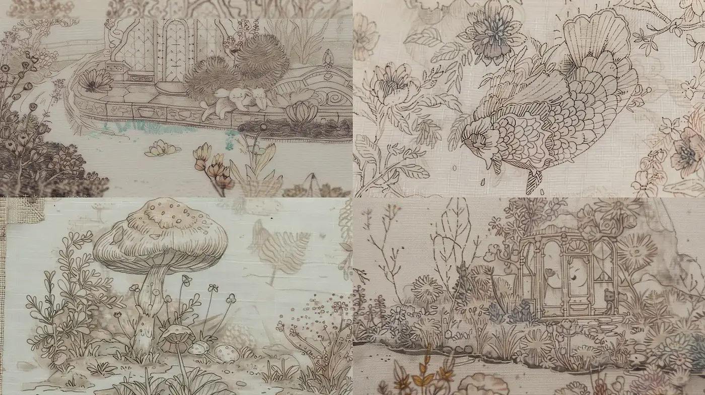 Intricate Natural Illustrations with Soft, Ethereal Quality - Midjourney sref style