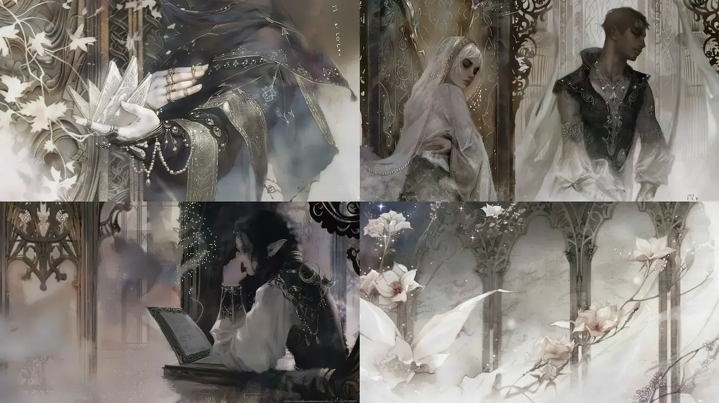 Ethereal fantasy art with delicate textures and a mystical atmosphere - Midjourney sref style