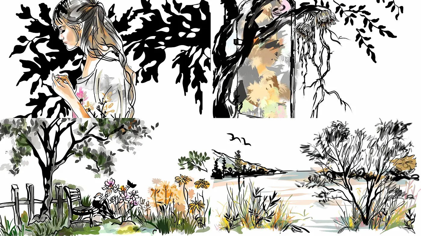 Ethereal Ink Wash and Watercolor Fusion - Midjourney sref style