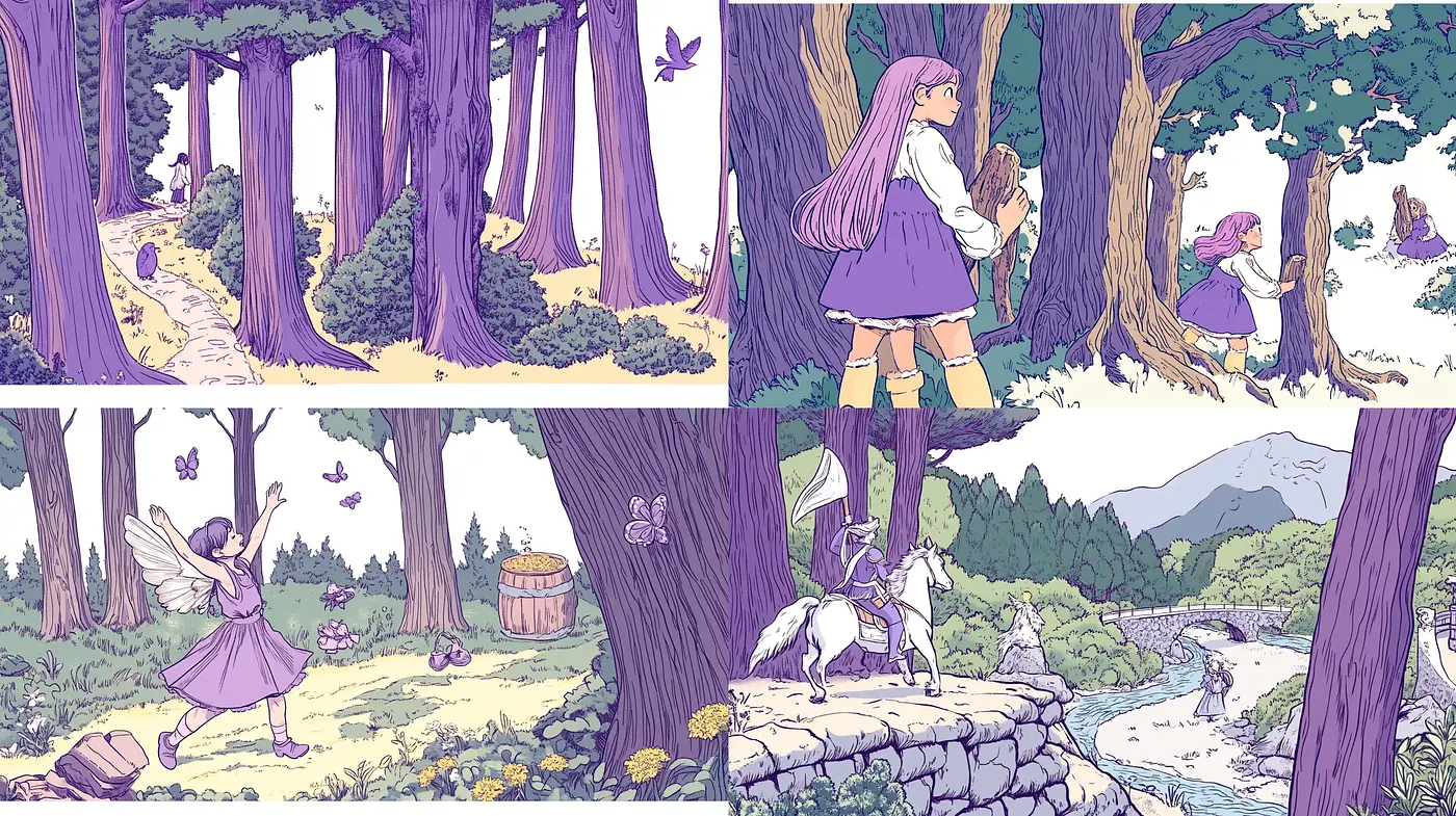 Enchanted Pastel Woodlands: A Whimsical Fusion of Nature and Fantasy - Midjourney sref style