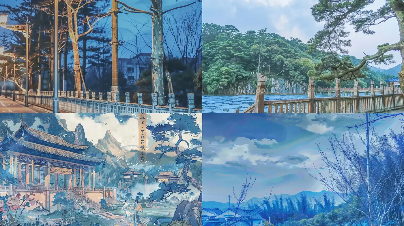 Serene Pastel Panorama Inspired by Traditional Asian Art - Midjourney sref style