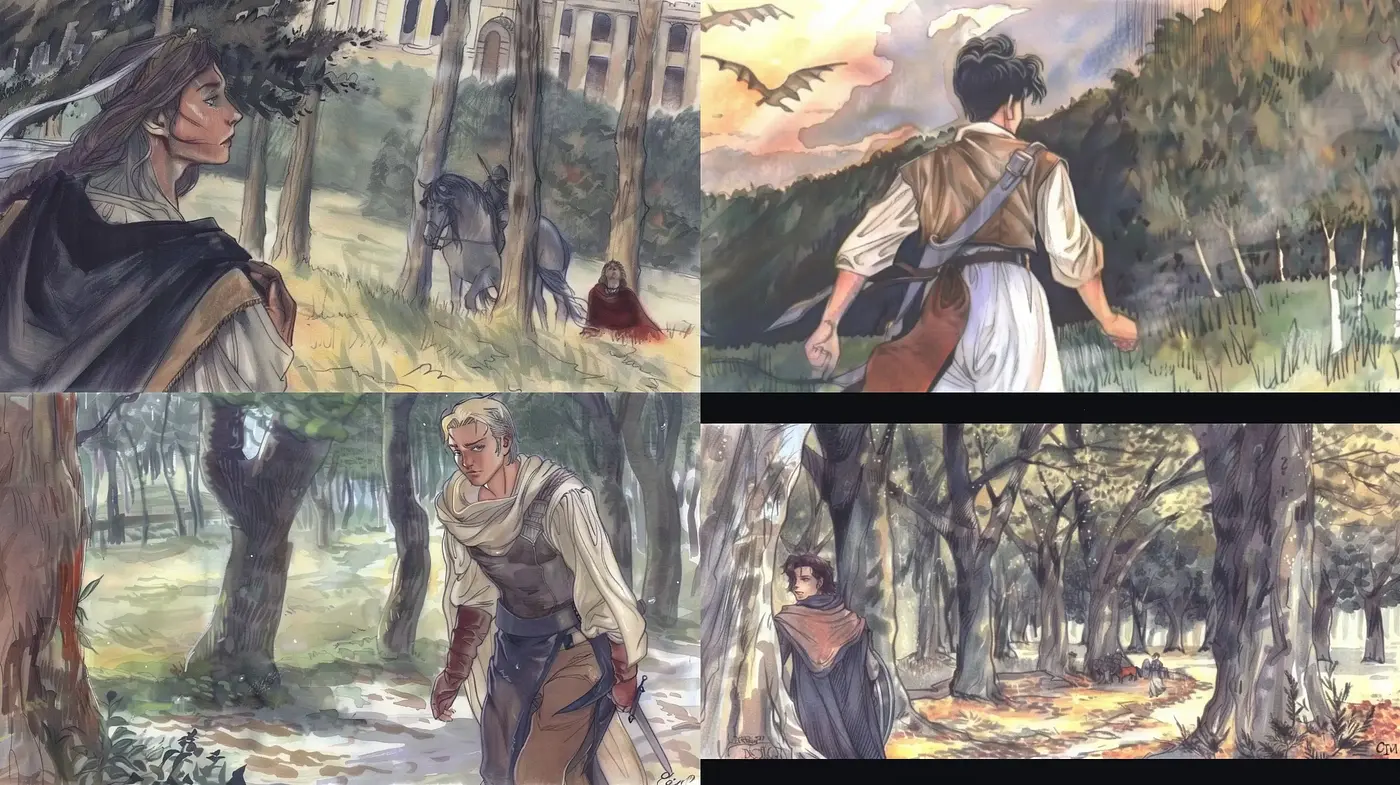 Tales of Autumnal Forests: Brushstroke Harmony in Earthy Hues - Midjourney sref style