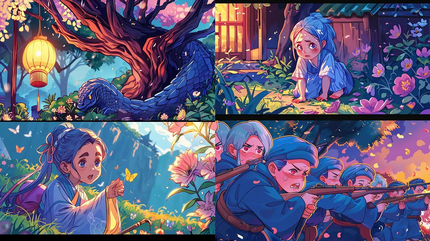 Enchanted Twilight Hues in Anime-Inspired Narrative Scenes - Midjourney sref style