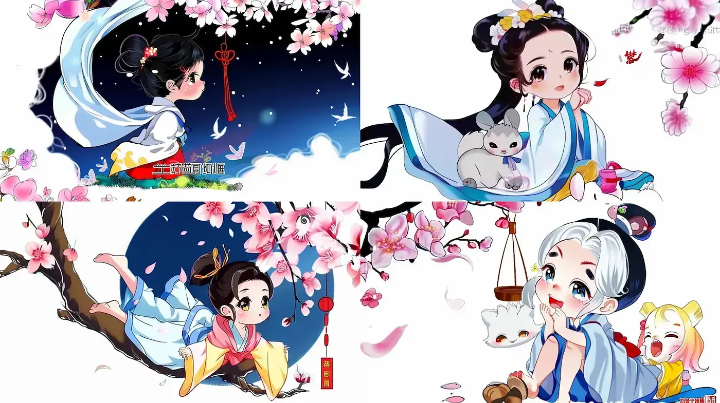 Charming Illustrations with Floral and Dreamy Elements - Midjourney sref style