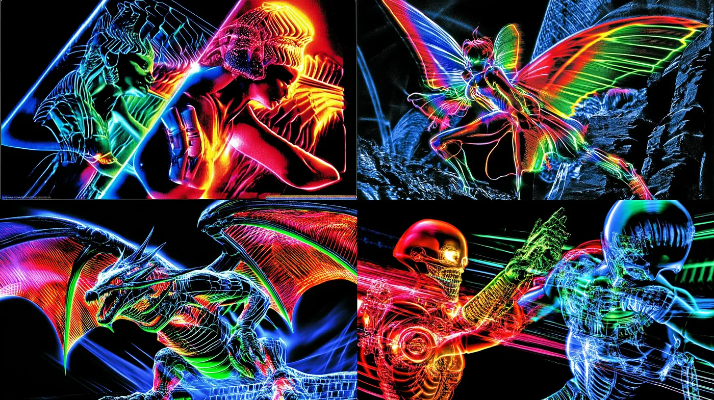 Neon-Tinged Cyber Dreamscape - Midjourney sref style