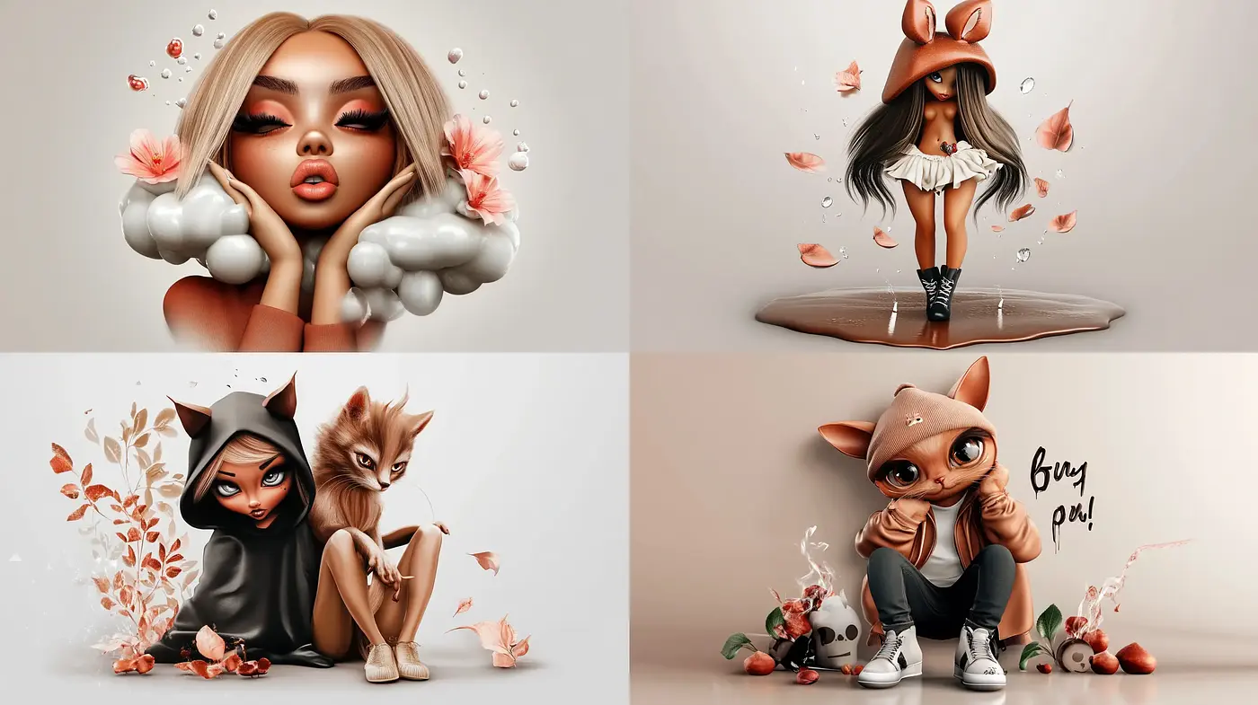Whimsical Autumnal Hues with Modern Digital Stylization - Midjourney sref style