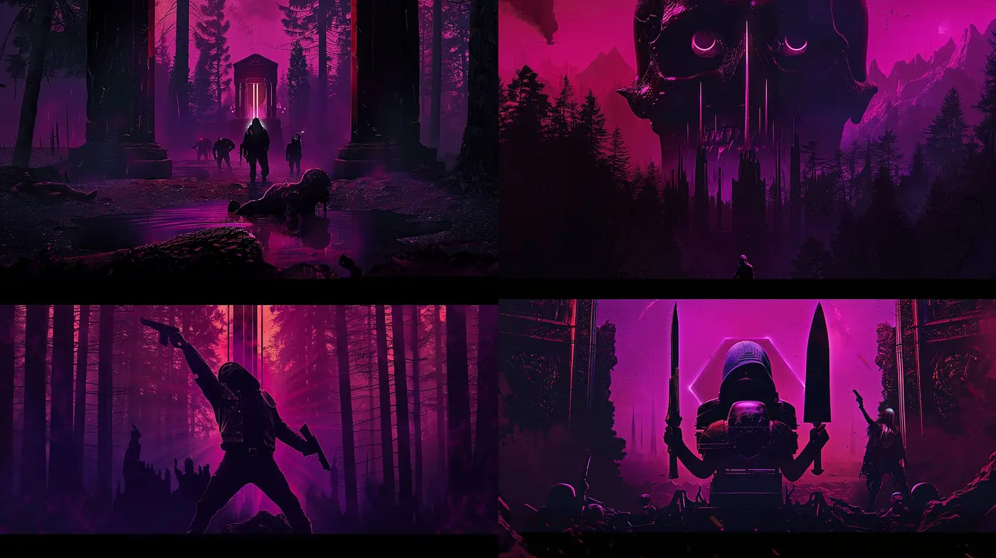 Monochromatic Mystique: Consistent Shades of Purple in an Ethereal World - Midjourney sref style