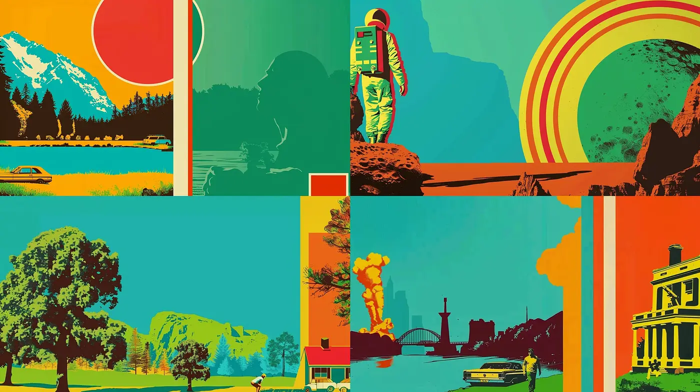 Retrofuturistic Reverie: A Saturated Nostalgia in Artistic Continuity - Midjourney sref style