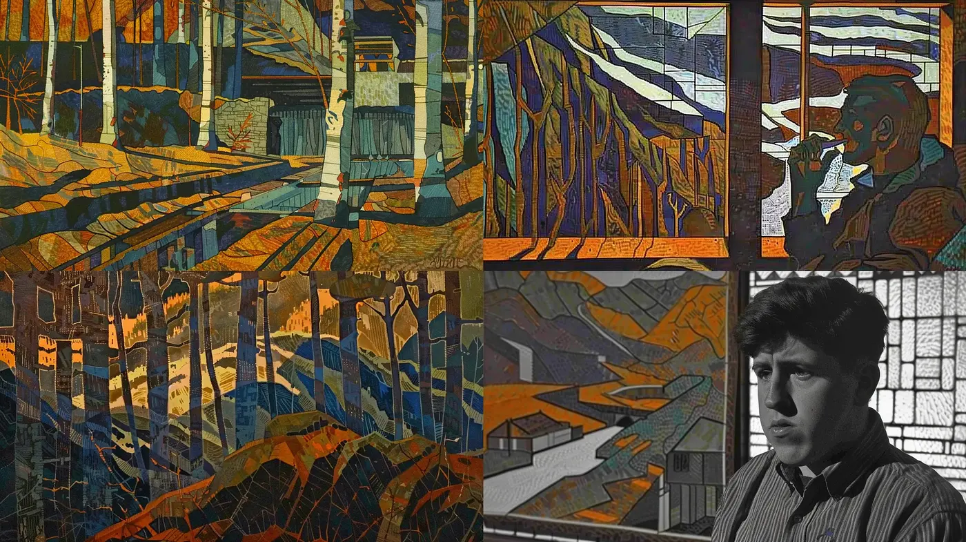 Stylized Chromatic Mosaic with Expressionist Undertones - Midjourney sref style