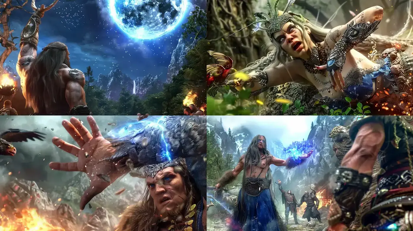 Epic Fantasia: Vivid and Dynamic Digital Art Manifestations - Midjourney sref style