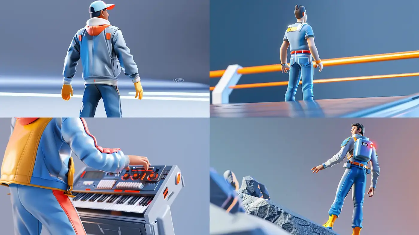 Futuristic Retro Aesthetic with Stylized Characters and Vivid Colors - Midjourney sref style