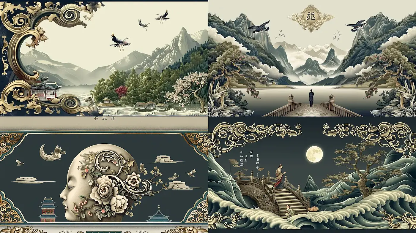 Elegant and Serene Asian-Inspired Illustrations with a Consistent Aesthetic - Midjourney sref style