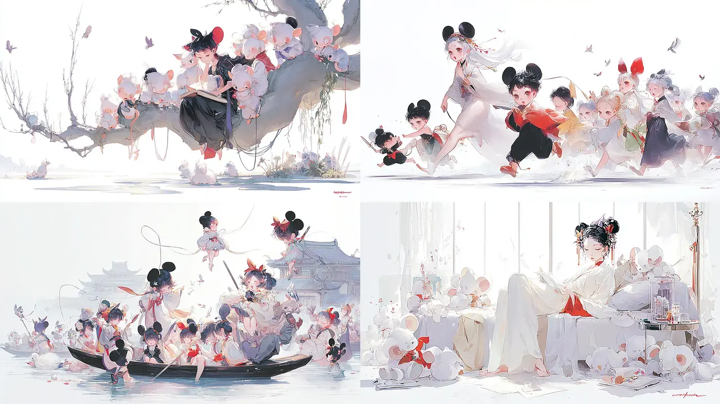 Whimsical and ethereal storytelling infused with playful charm - Midjourney sref style