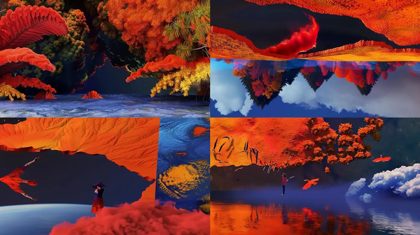 Vivid Chromatic Symphony in Surreal Landscapes - Midjourney sref style