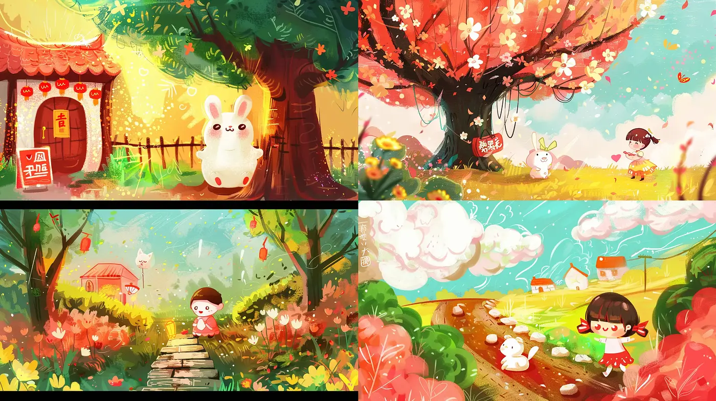 Enchanted Chromatic Storybook Illustrations - Midjourney sref style