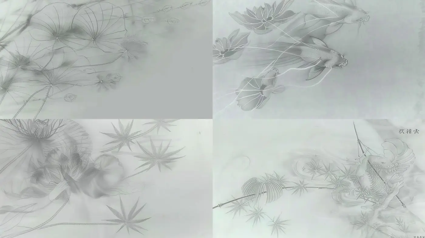 Ethereal Floral Pencil Sketches in Monochrome - Midjourney sref style