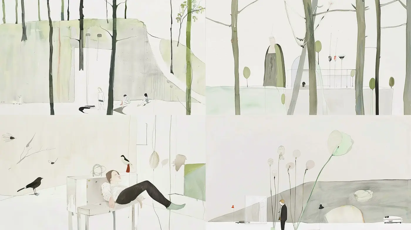 Ethereal Minimalist Vistas with Subtle Earthy Tones - Midjourney sref style