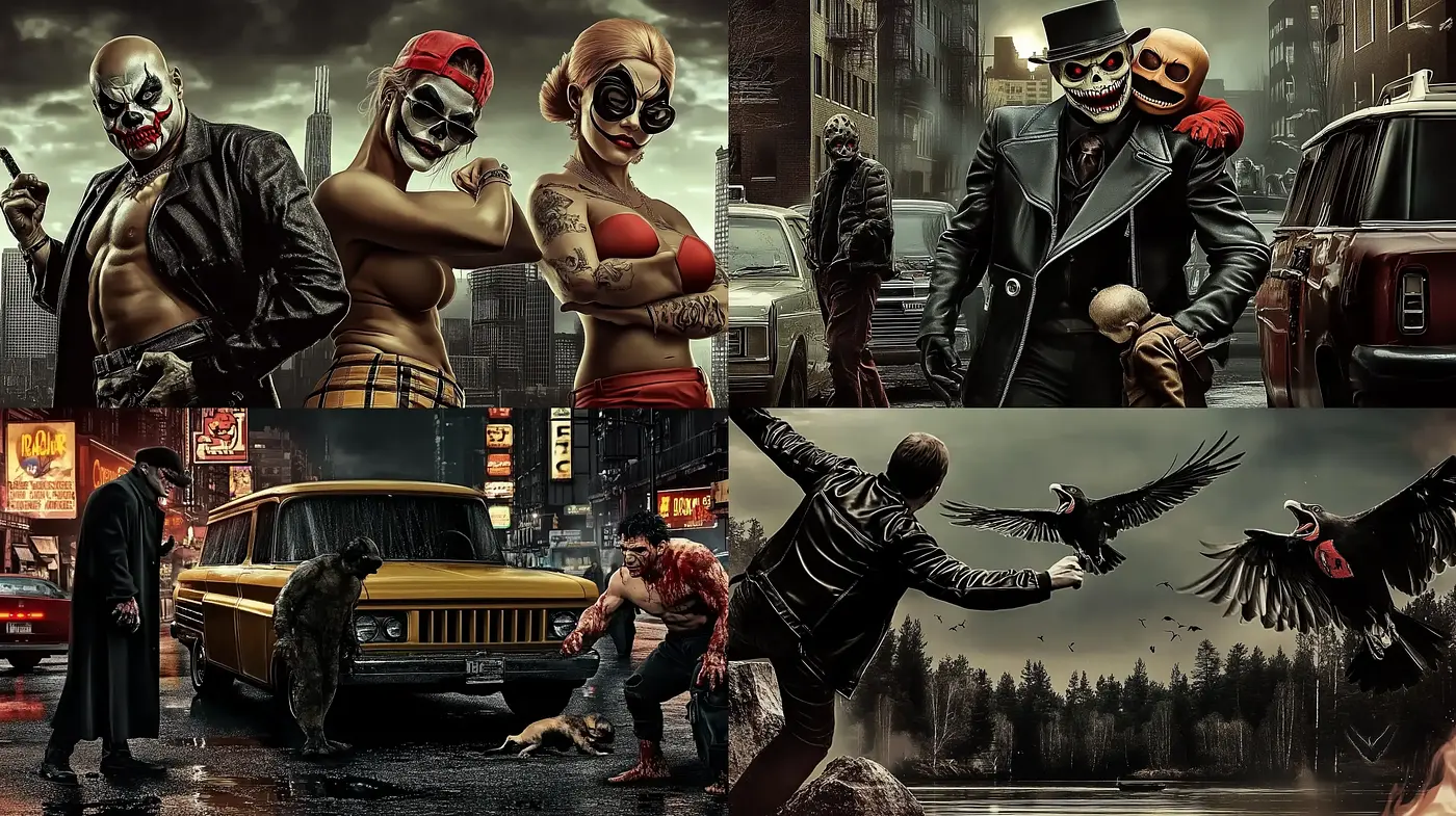 Grungy Cinematic Urban Noir - Midjourney sref style