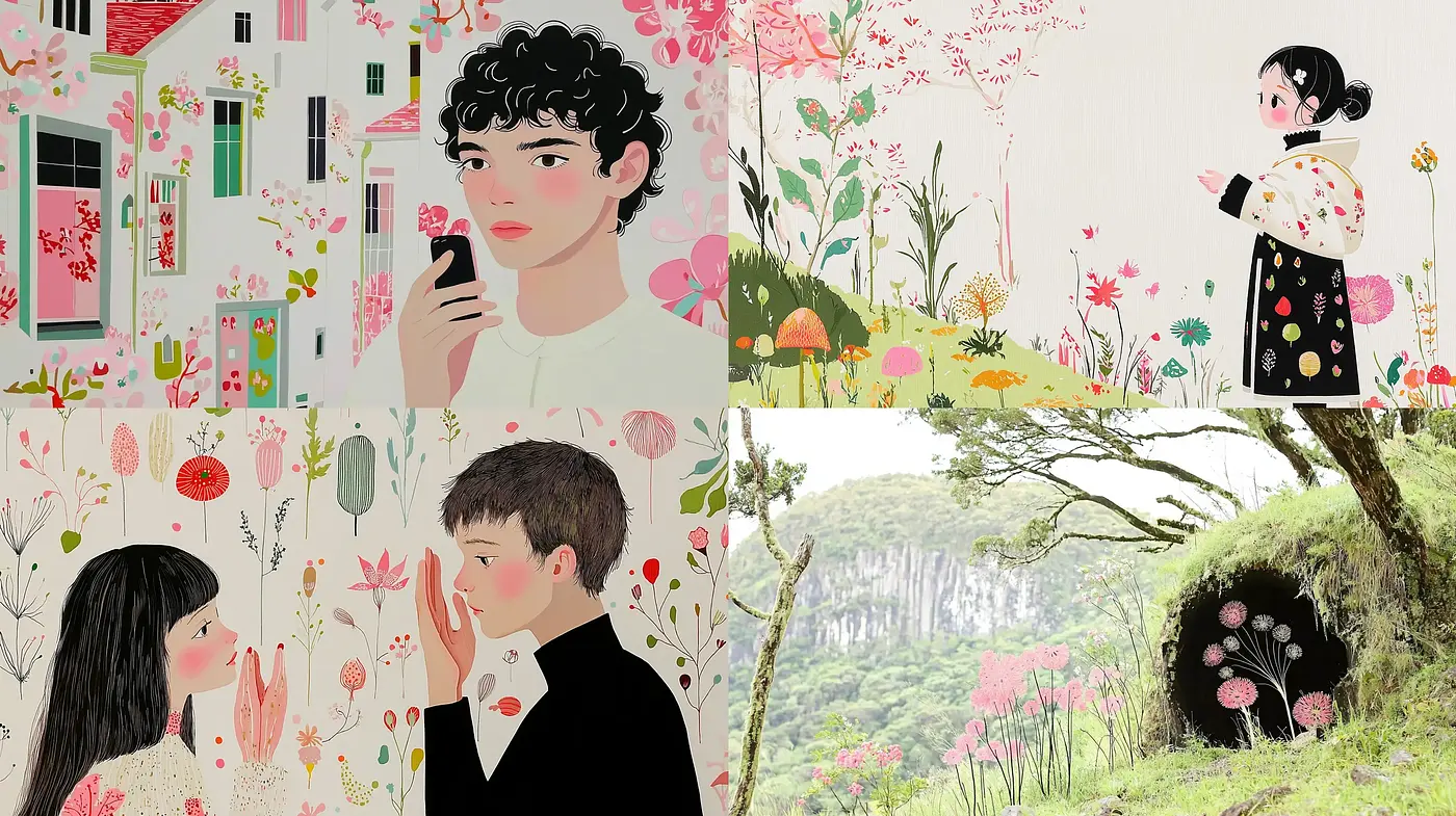 Whimsical Garden Dreamscape: A Fusion of Florals and Pastel Hues - Midjourney sref style