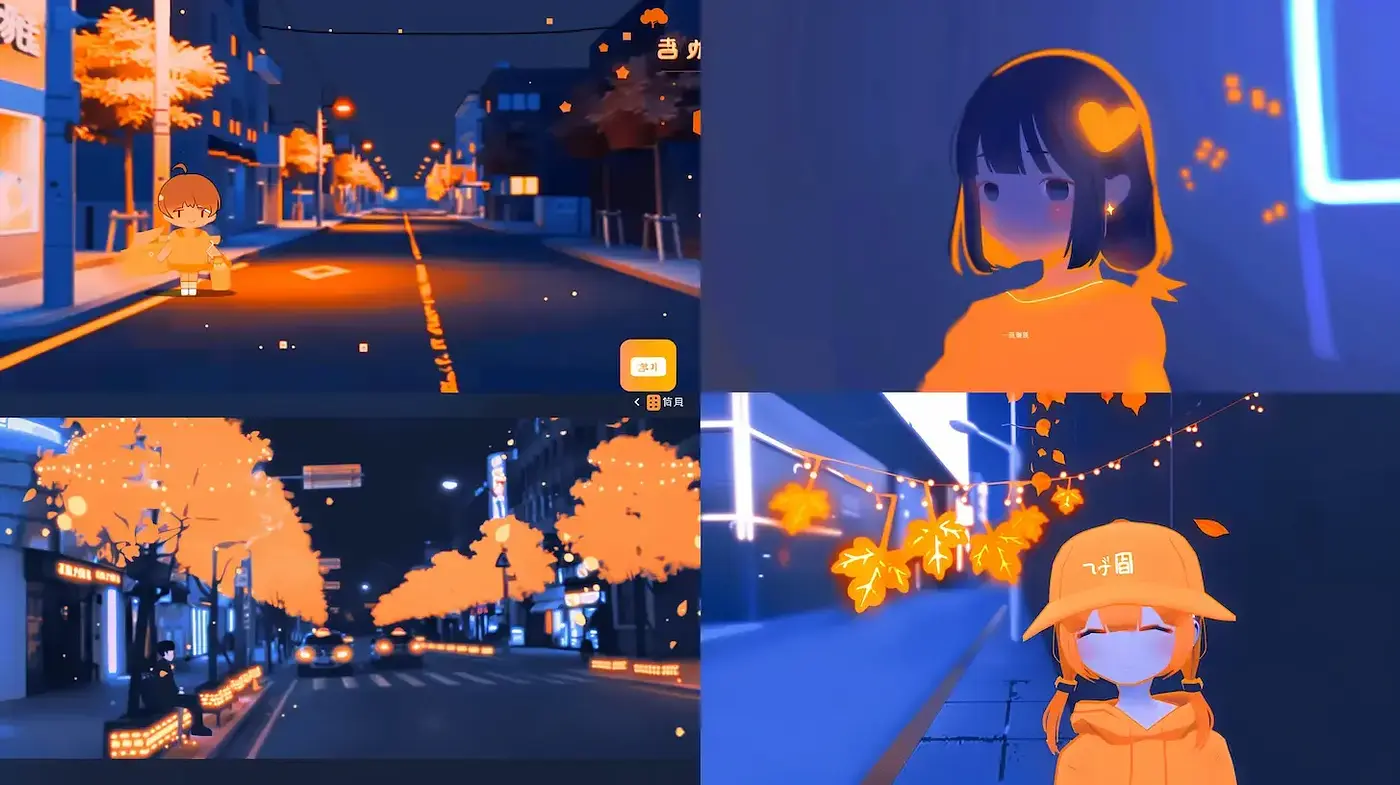 Digital Nostalgia with a Neon Palette and Anime Influences - Midjourney sref style