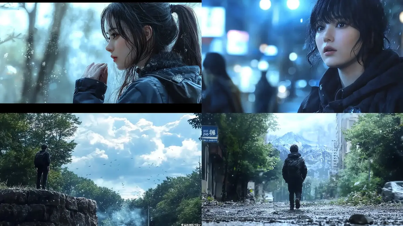 Cinematic Rain-Kissed Dreamscape Fusion - Midjourney sref style