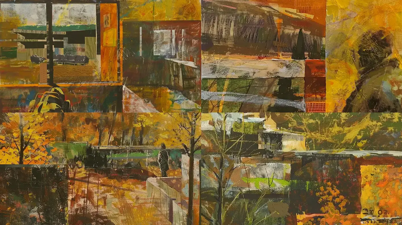 Contemporary Abstract Landscapes with Autumnal Influence - Midjourney sref style