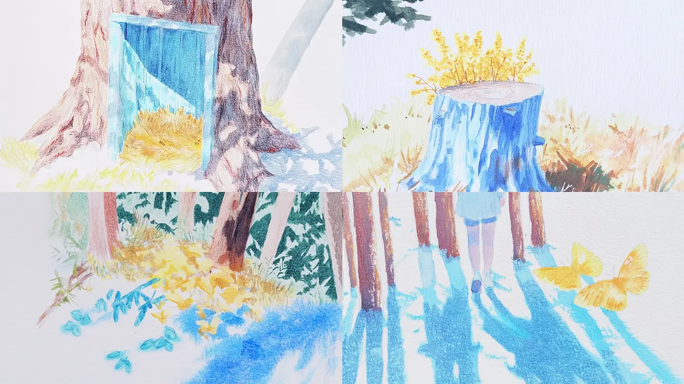 Serene Watercolor Dreamscape - Midjourney sref style