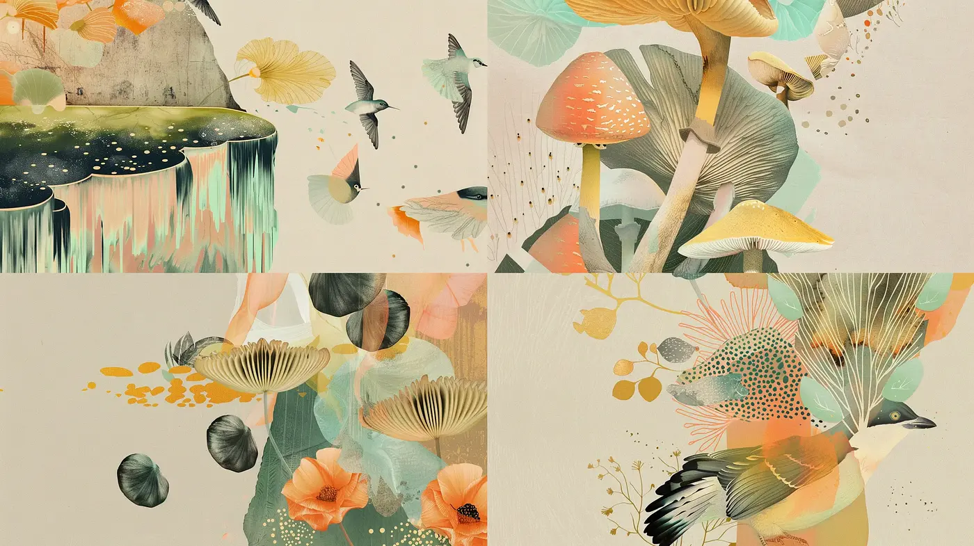 Enchanted Ecosystems in Pastel Dreamscapes: A Harmonious Blend of Fantasy and Nature - Midjourney sref style