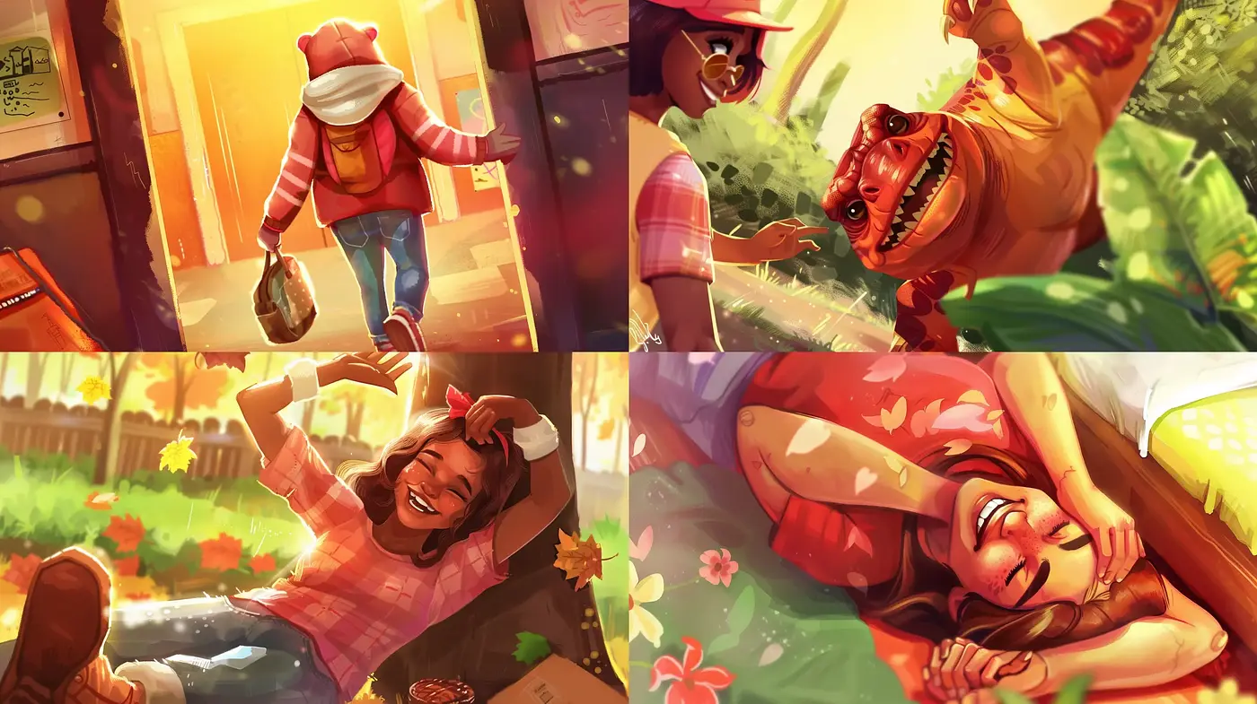 Warm and Radiant Storybook Illustrations - Midjourney sref style