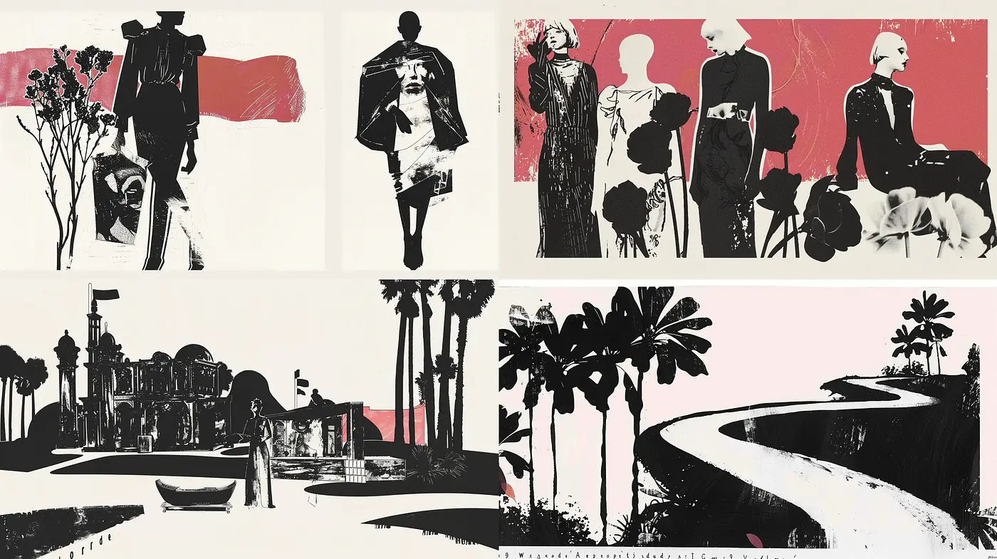 Monochromatic Elegance with a Dramatic Flourish - Midjourney sref style