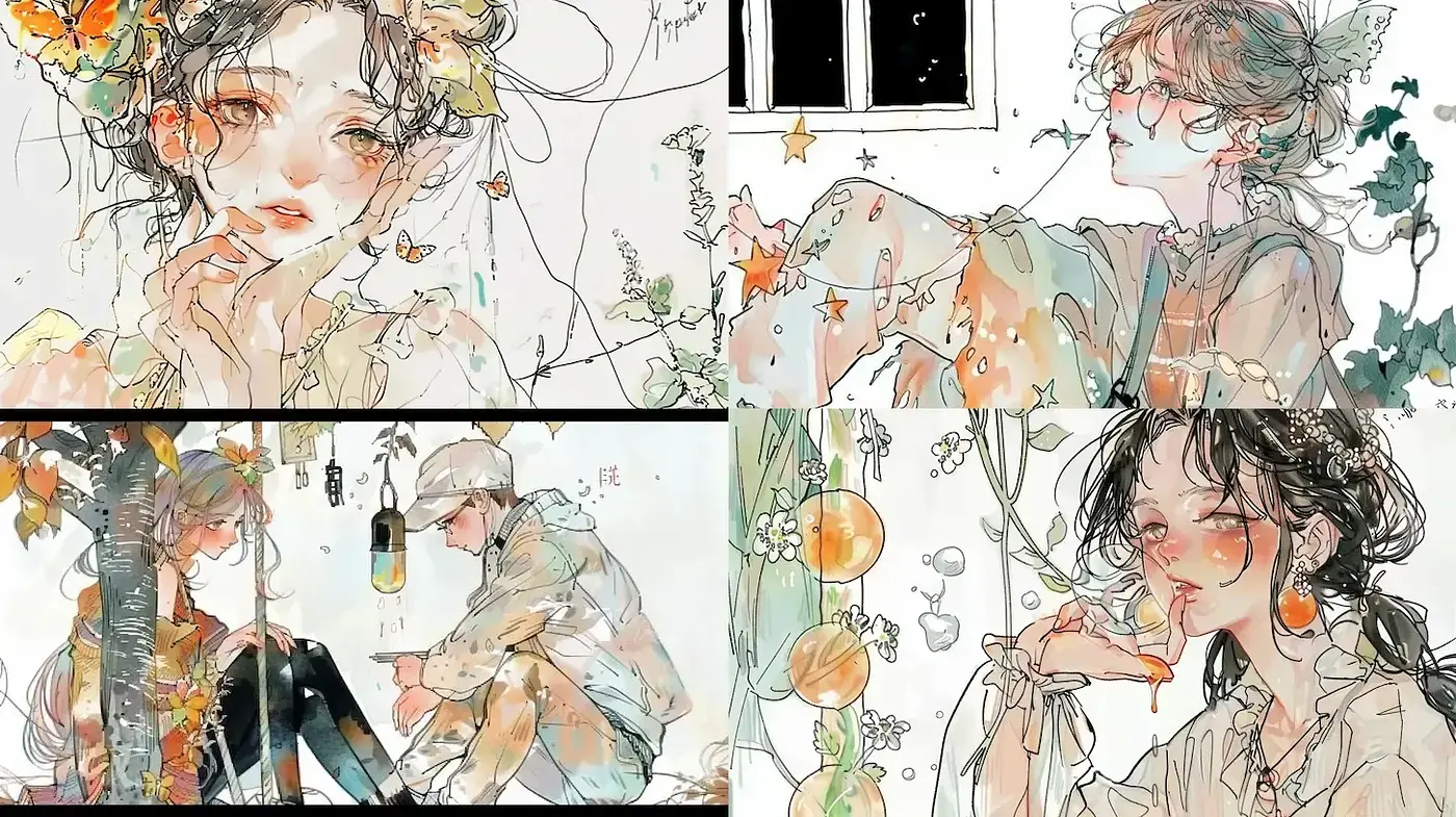 Ethereal and Whimsical Artistry with a Touch of Nature - Midjourney sref style