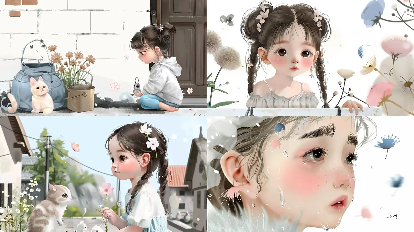 Idyllic Dreamy Radiance of Childhood - Consistent Elements in Ethereal Pastel Imagery - Midjourney sref style