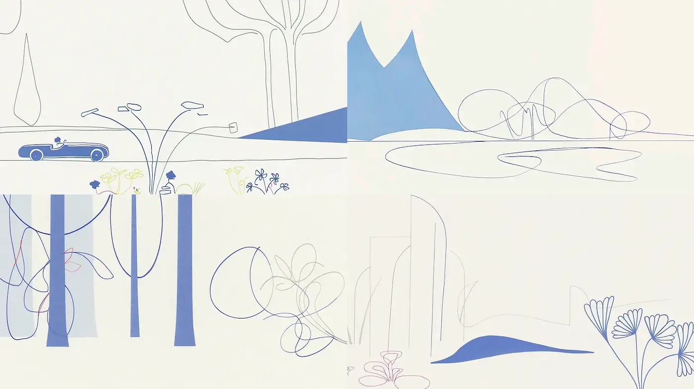 Minimalist Abstract Design with Organic Elements - Midjourney sref style