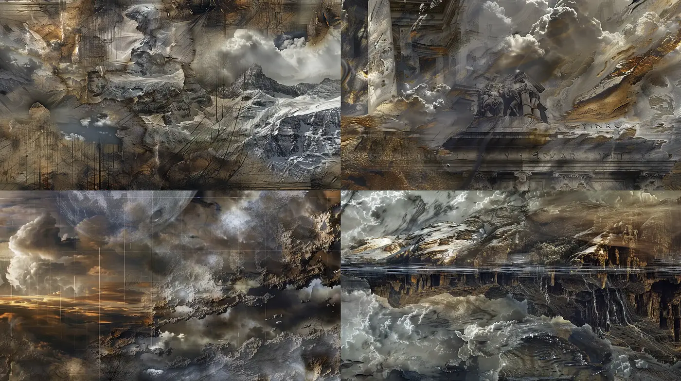 Dramatic Atmospheric Vistas with Textured Impressionism - Midjourney sref style