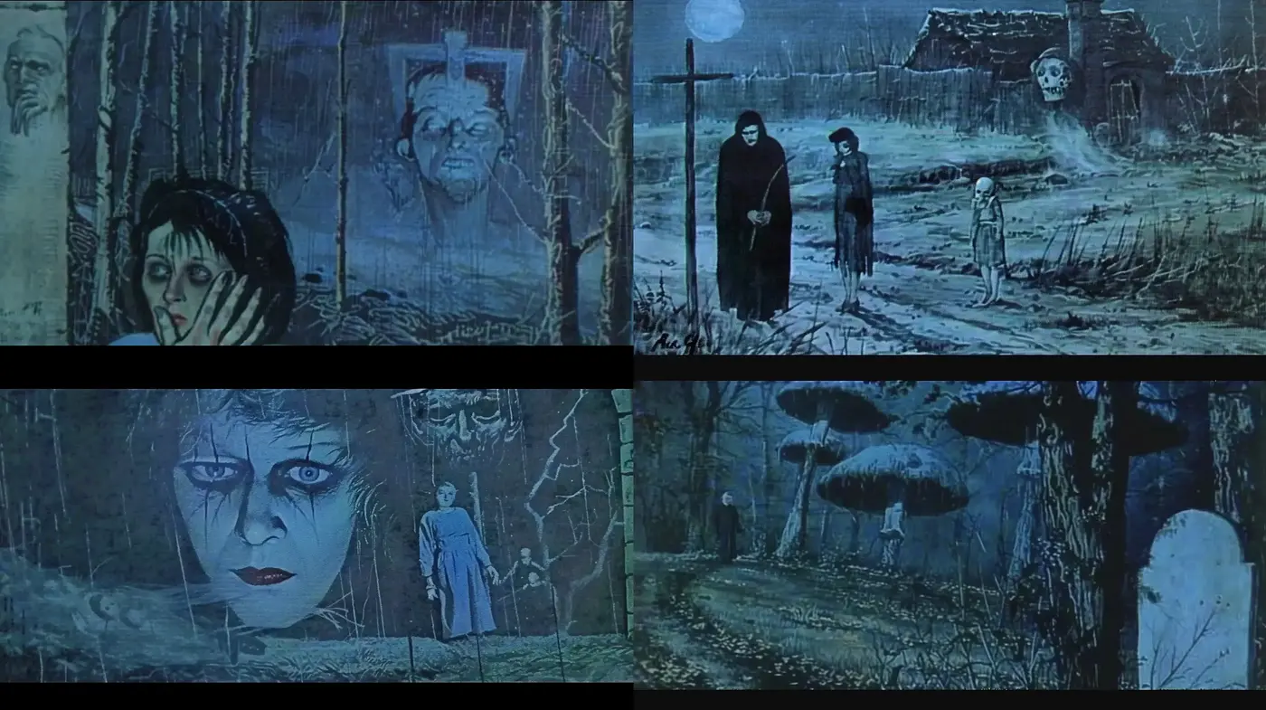 Eerie Nocturnal Blues: A Haunting Mix of Gothic and Expressionist Undertones - Midjourney sref style