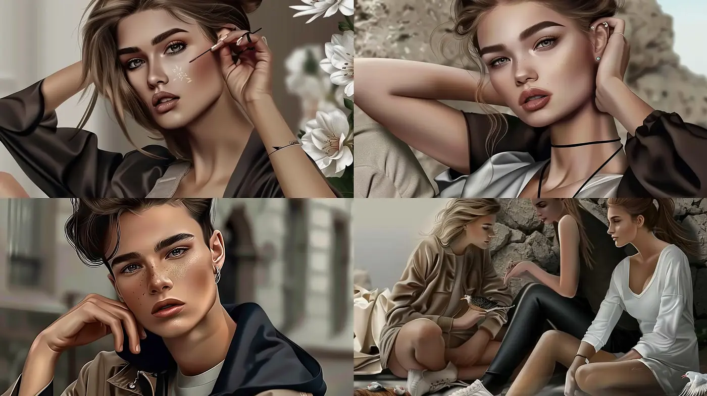 Elegant Photorealistic Portraiture with Earthy Tones - Midjourney sref style