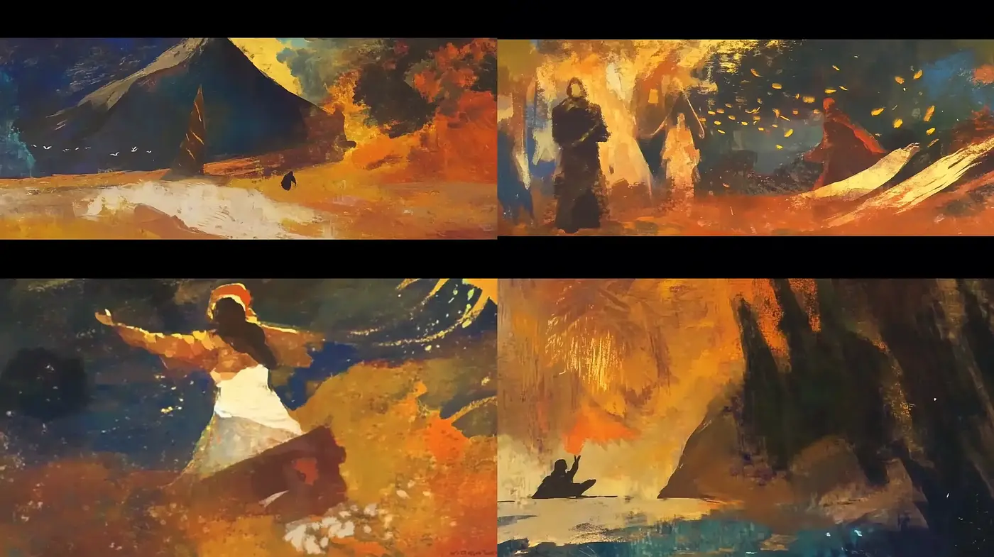 Vivid Dreamscape in Expressive Brushwork - Midjourney sref style