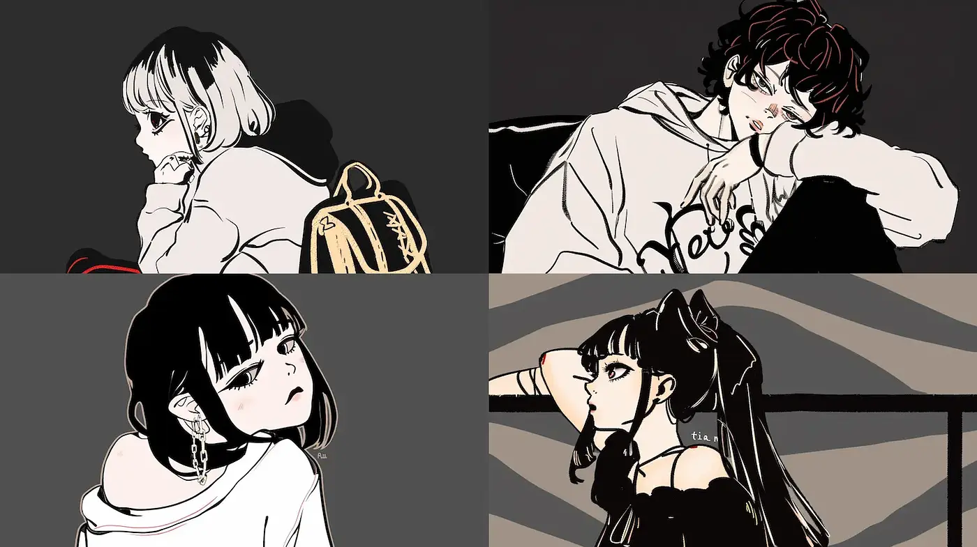 Stylized Portraiture with Urban Aesthetic Influences - Midjourney sref style