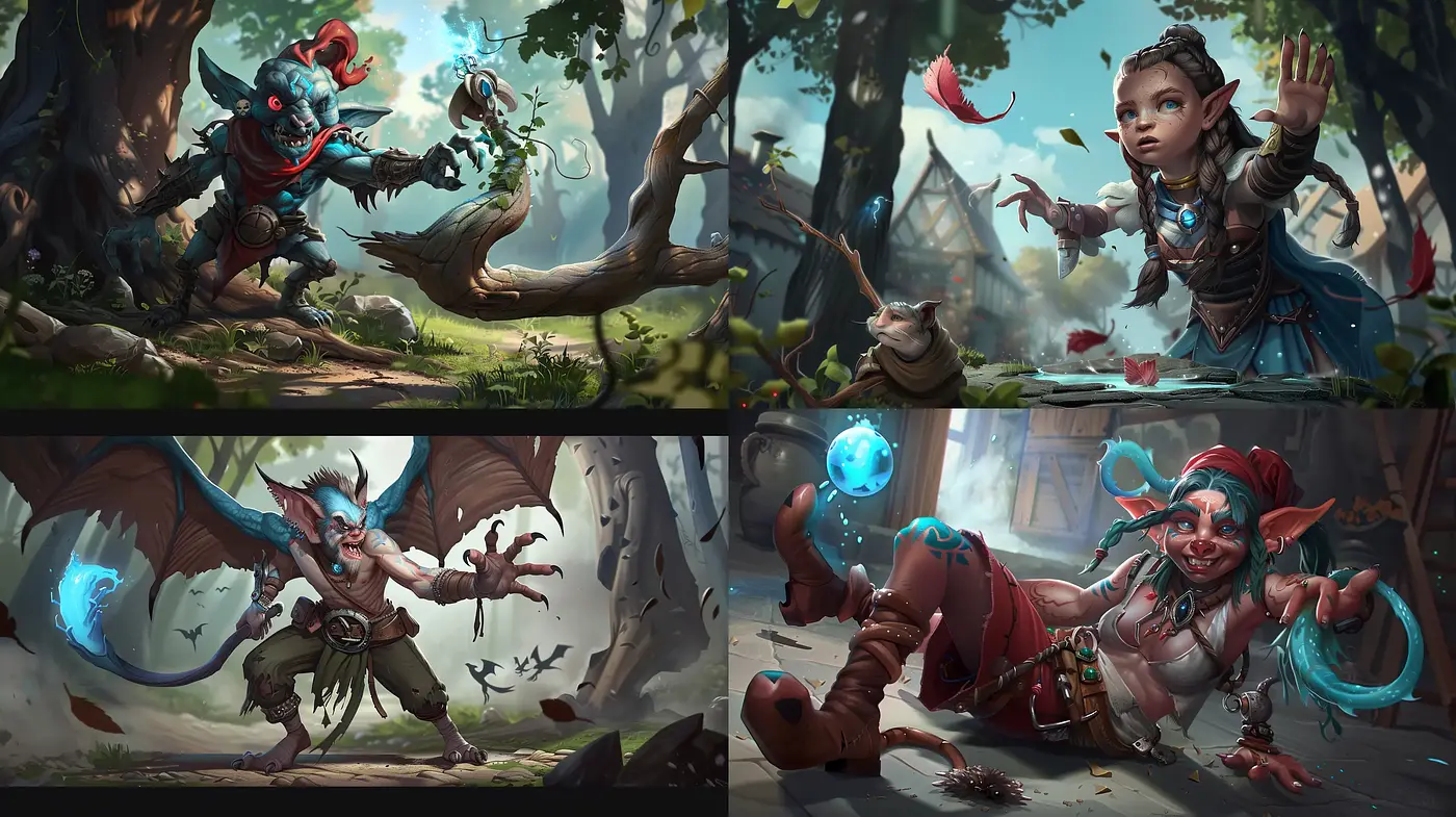 Enchanting Whimsical Fantasy Illustrations with Vibrant Earth Tones - Midjourney sref style