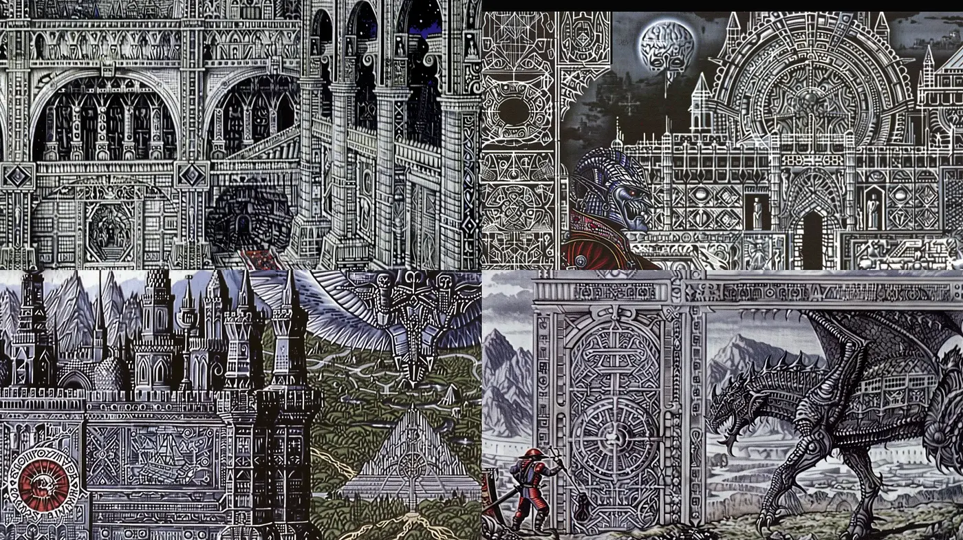 Gothic Engraving Revival with a Fantasy Twist - Midjourney sref style