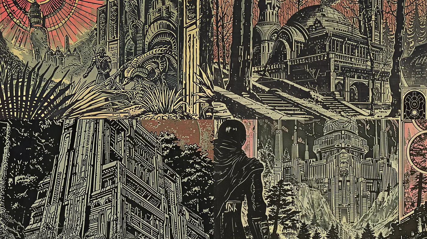 Nocturnal Elegance of Neo-Gothic Woodcut Dreams - Midjourney sref style